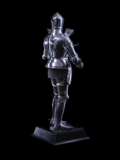 armor stand made of steel pipe and fittings.